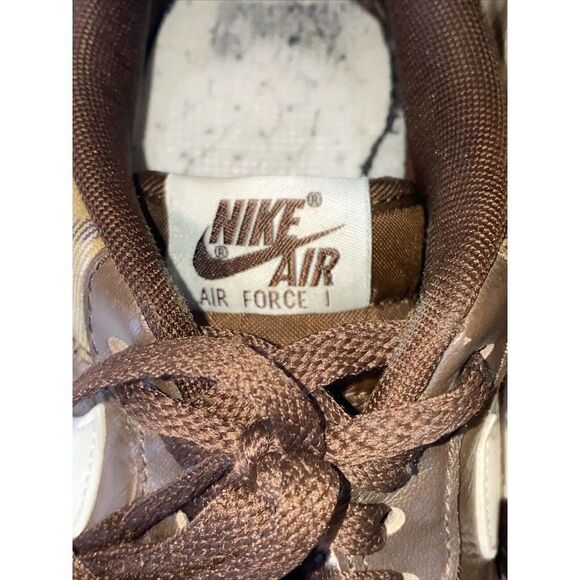 Nike AIR FORCE 1'07 MEN'S LX CACAO PLAID CASUAL BROWN IVORY DV0791-200 SIZE 10.5 - Picture 8 of 16